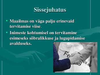 Tervitamine erinevates kultuurides #2