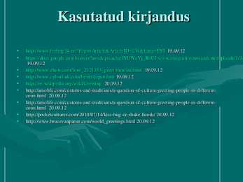 Tervitamine erinevates kultuurides #16