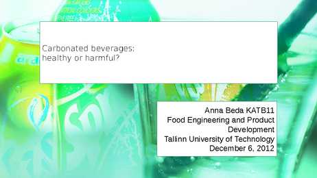 Carbonated beverages presentation
