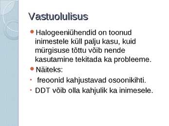 Halogeeniühendid tehnikas ja keskkonnas #14