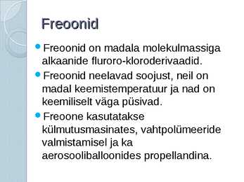Halogeeniühendid tehnikas ja keskkonnas #8