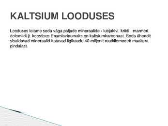 KALTSIUM - Powerpoint #3