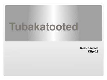Tubakatooted - Powerpoint