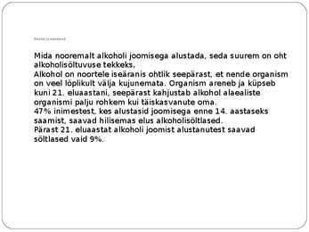 Alkoholi mõju tervisele #2