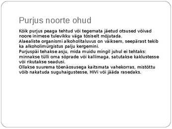 Alkoholi mõju tervisele #5