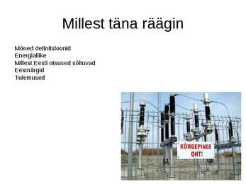 Eesti energiastrateegia ja -poliitika #2