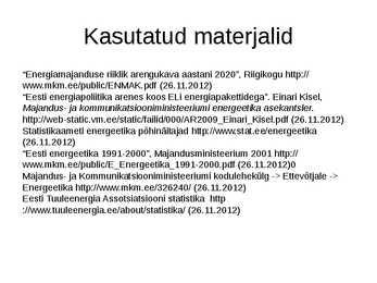 Eesti energiastrateegia ja -poliitika #11