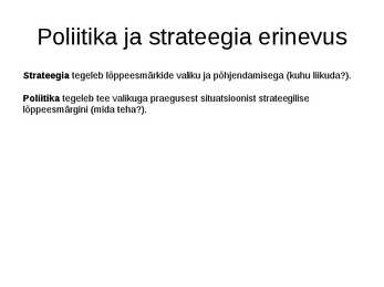 Eesti energiastrateegia ja -poliitika #3