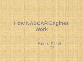 How NASCAR Engines Work