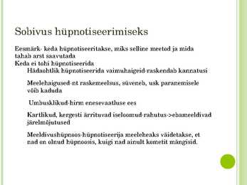 Hüpnoos ja sugestioon #17