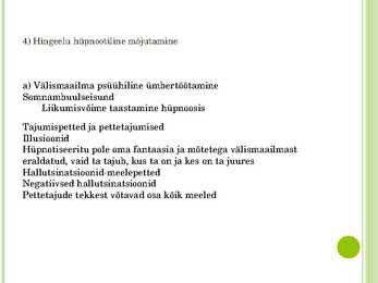 Hüpnoos ja sugestioon #7