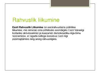 Rahvuslik ärkamine 19-Sajandi lõpp #3