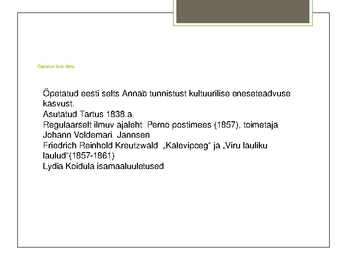 Rahvuslik ärkamine 19-Sajandi lõpp #7