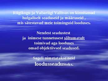 Loodusseadused #4