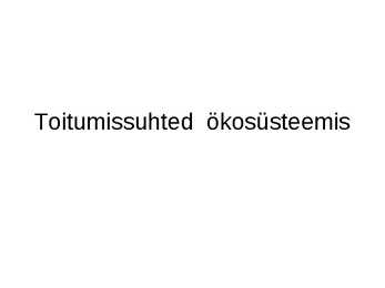 Toitumissuhted ökosüsteemis