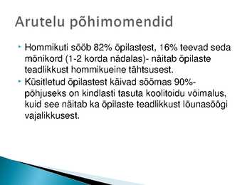 Uurimistöö kaitsekõne- Õpilaste toitumisharjumused #10