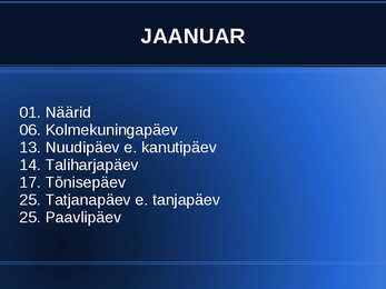 Rahvakalender - Jaanuar #2