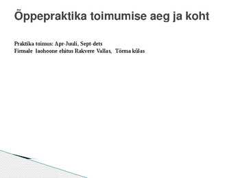 Ehituse praktikaaruanne #2