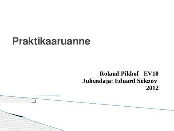 Ehituse praktikaaruanne