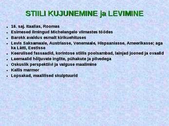 Barokkstiili kujunemine ja levimine #4
