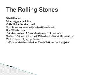 Briti 60-te popi üldiseloomustus ja the Rolling Stones #5