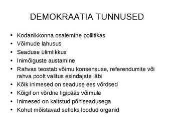 DEMOKRAATIA JA DIKTATUUR #2