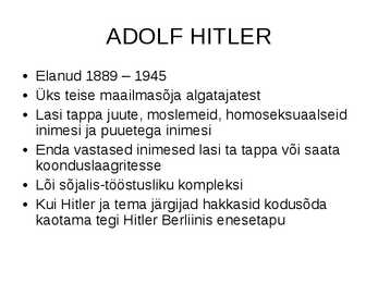 DEMOKRAATIA JA DIKTATUUR #11