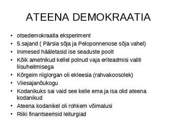 DEMOKRAATIA JA DIKTATUUR #5