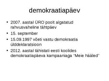 DEMOKRAATIA JA DIKTATUUR #6