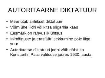 DEMOKRAATIA JA DIKTATUUR #8