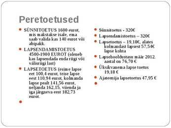 SOTSIAALTOETUSED EESTI JA SOOMES #12