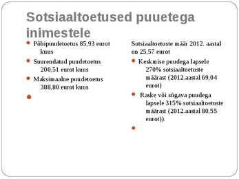 SOTSIAALTOETUSED EESTI JA SOOMES #18