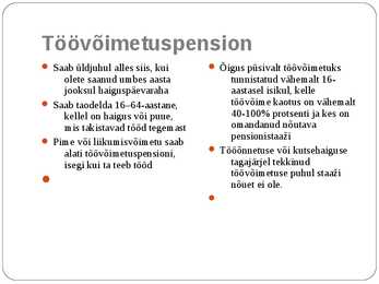 SOTSIAALTOETUSED EESTI JA SOOMES #8
