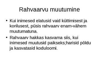 Rahvastik ja asutus #2