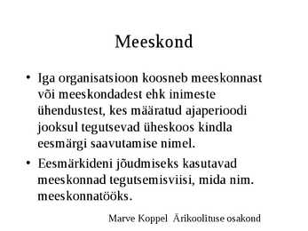 Meeskonnatöö #2