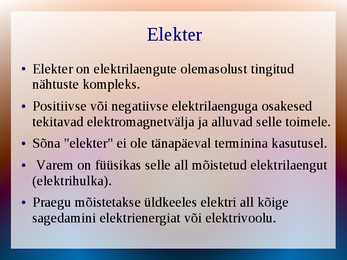 Esitlus elektriga seonduval teemal #2