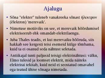 Esitlus elektriga seonduval teemal #3