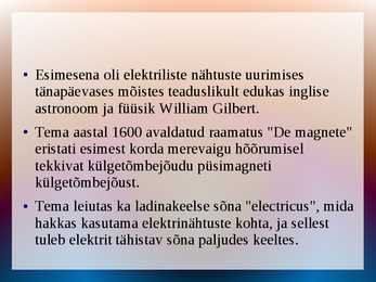 Esitlus elektriga seonduval teemal #4