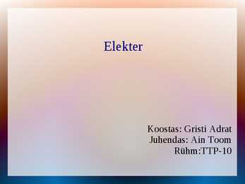 Esitlus elektriga seonduval teemal