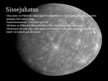 Merkuuri ülevaatlik esitlus #3