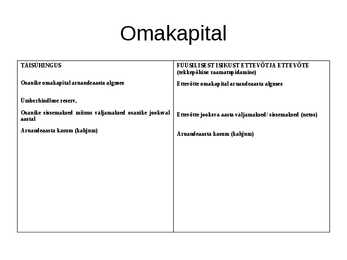Raamatupidamise põhialused #6