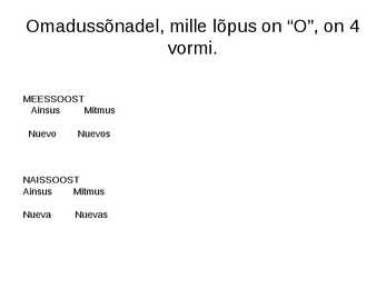 Hispaania keele Omadussõna reeglid #2