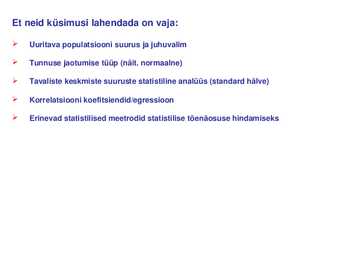 Kvantitatiivsed tunnused #4