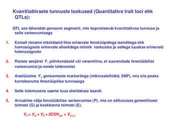 Kvantitatiivsed tunnused #5
