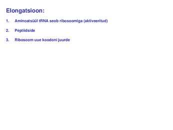 Geeni ekspressioon-translatsioon ja geneetiline kood #29
