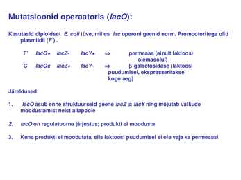 Geeni regulatsioon prokarüootidel #11