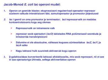 Geeni regulatsioon prokarüootidel #18