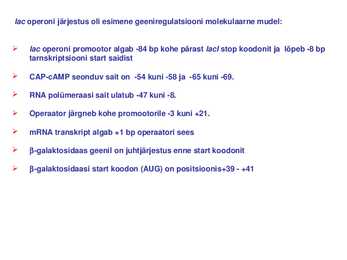 Geeni regulatsioon prokarüootidel #22