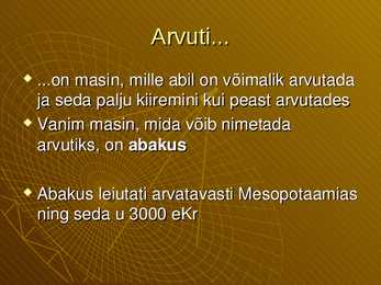 Arvuti ajalugu - esitlus #2