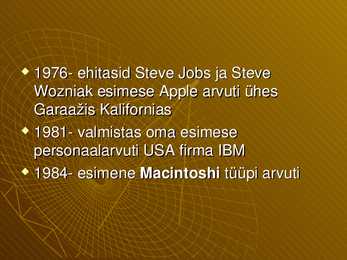 Arvuti ajalugu - esitlus #9